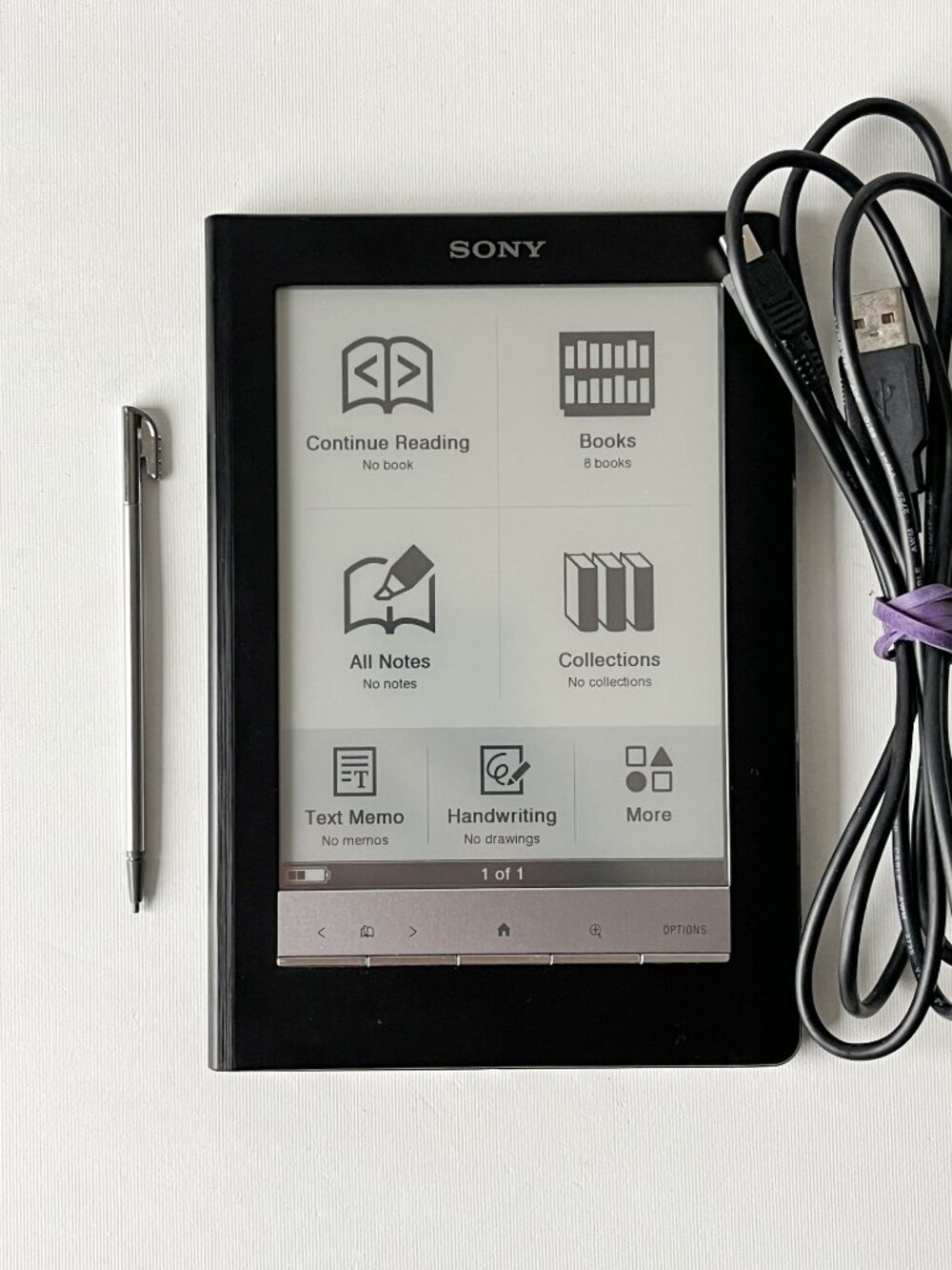 Sony PRS-600 E-Book Reader Touchscreen with Stylus Black Tested